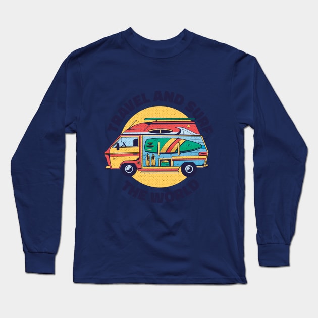 its always sunny to surf and travel Long Sleeve T-Shirt by Midoart